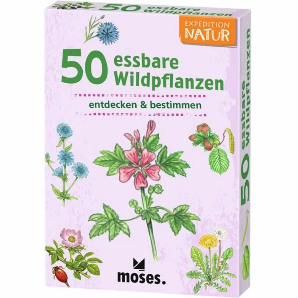 Moses Verlag EXPEDITION NATUR 50 ESSBARE WILDPFLANZEN - Reisespiel