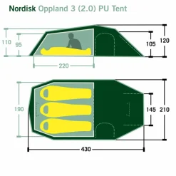Nordisk OPPLAND 3 (3.0) PU TENT - Tunnelzelt