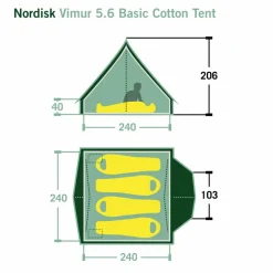 Nordisk VIMUR 5.6 TECHNICAL COTTON TENT - Gruppenzelt