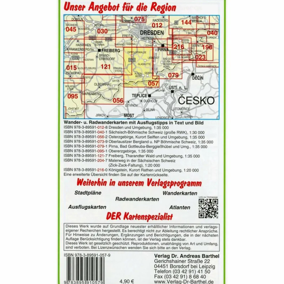 OSTERZGEBIRGE. ALTENBERG UND UMGEBUNG - Wanderkarte
