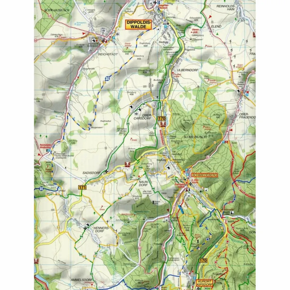 OSTERZGEBIRGE. ALTENBERG UND UMGEBUNG - Wanderkarte