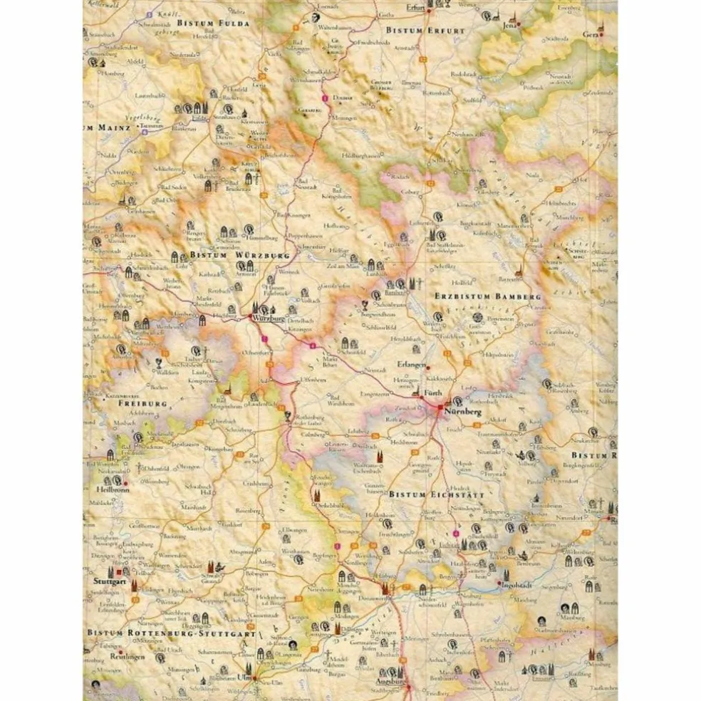 PILGERN IN DEUTSCHLAND - Wanderkarte