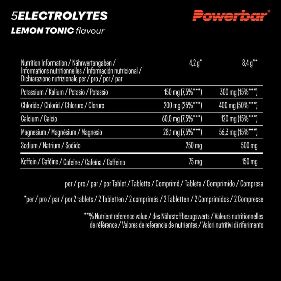 PowerBar 5 ELECTROLYTES TABLETTEN LEMON TONIC BOX - Energiedrink