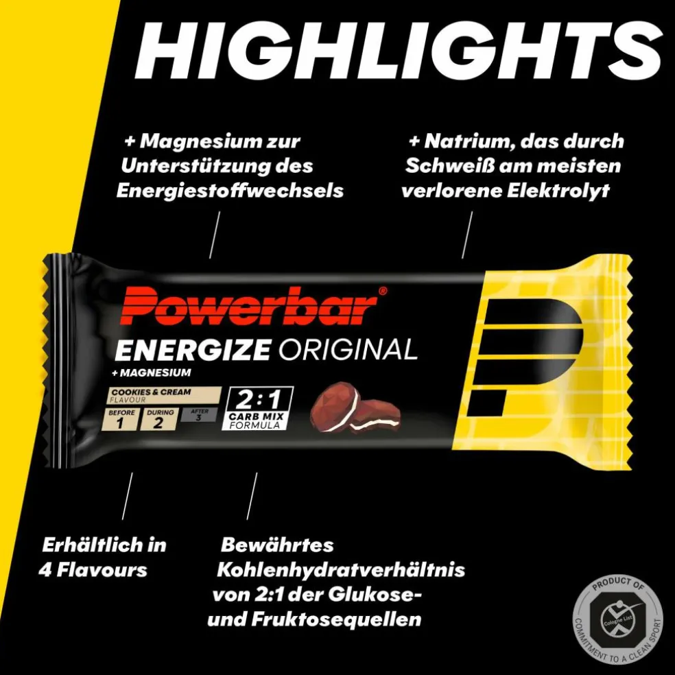 PowerBar PB ENERGIZE ORIG. COOKIES&CREAM (55GX15) PACKAGE - Energieriegel