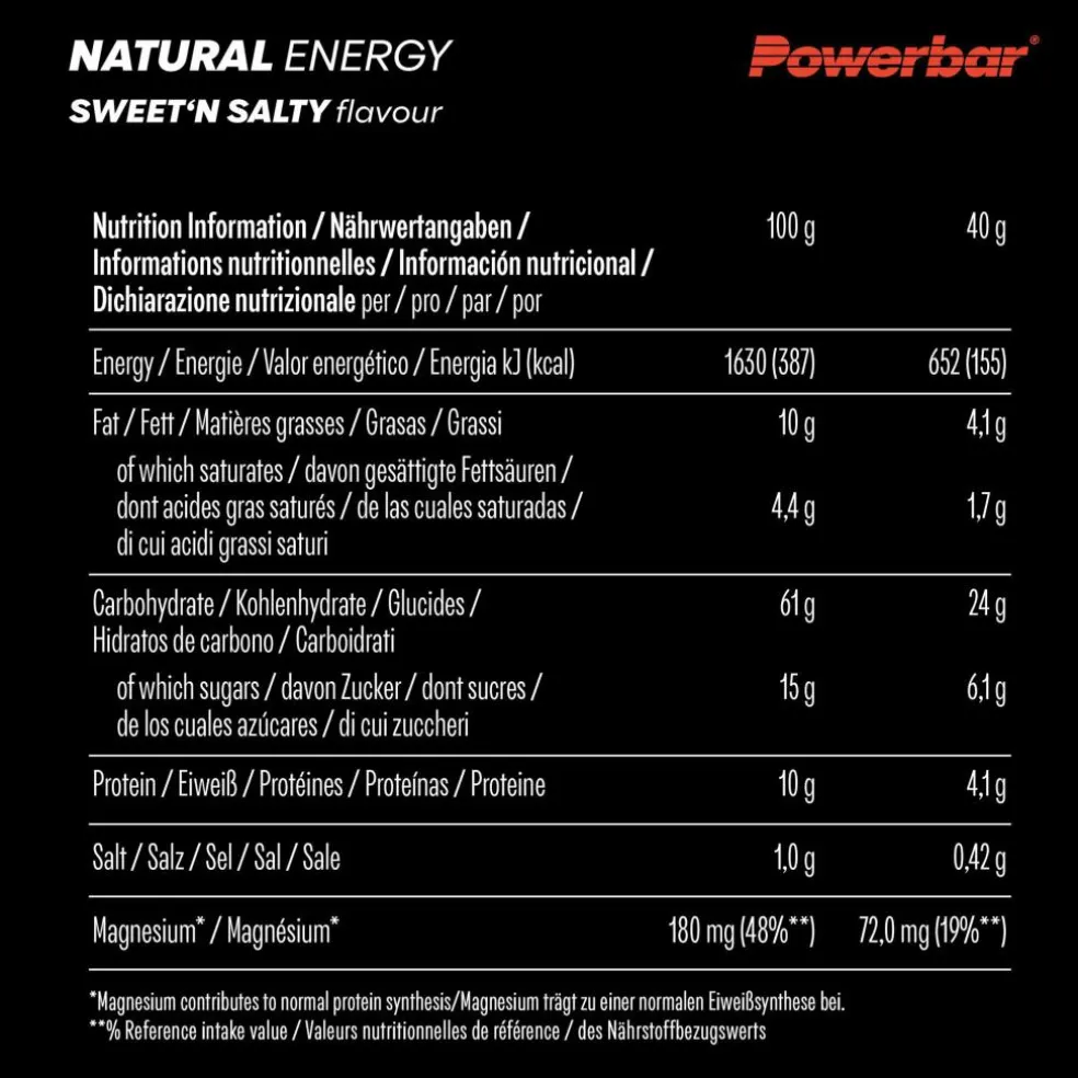 PowerBar PB NATURAL ENERGY SWEET-SALTY (40GX18) PACKAGE - Müsliriegel