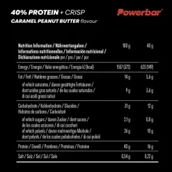 PowerBar PB PROTEIN 40% CRISP LS CARAM PEANUTBUTTER (40GX12) PACKAGE - Energieriegel