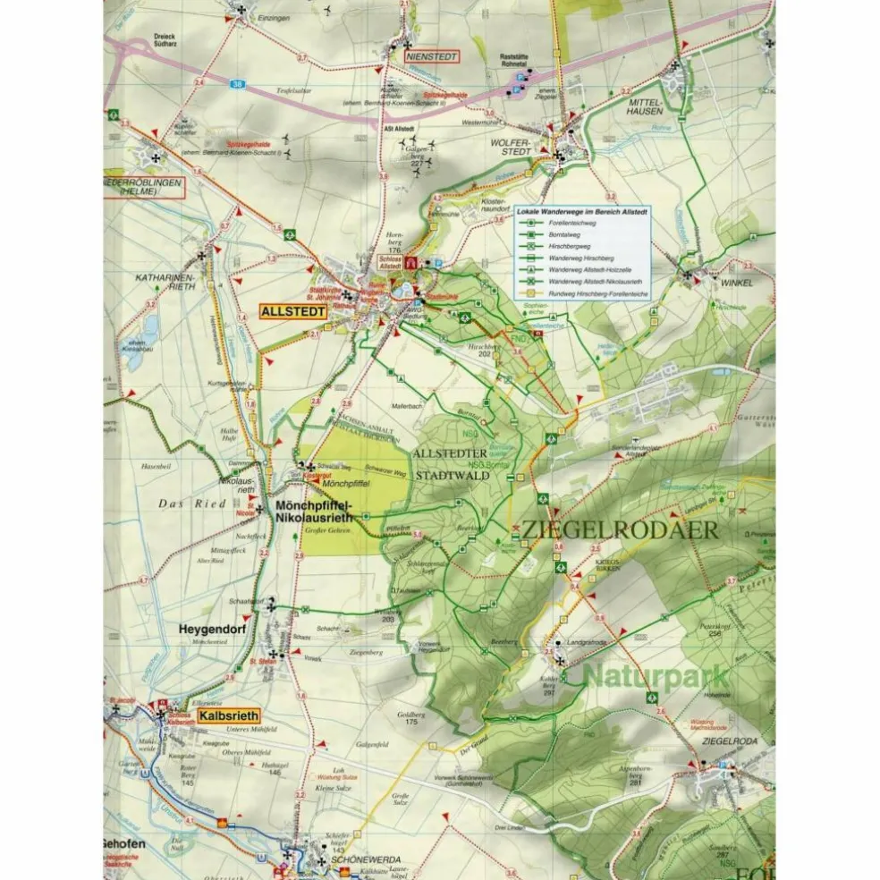 QUERFURT, HELDRUNGEN, BAD BIBRA UND UMG - Wanderkarte