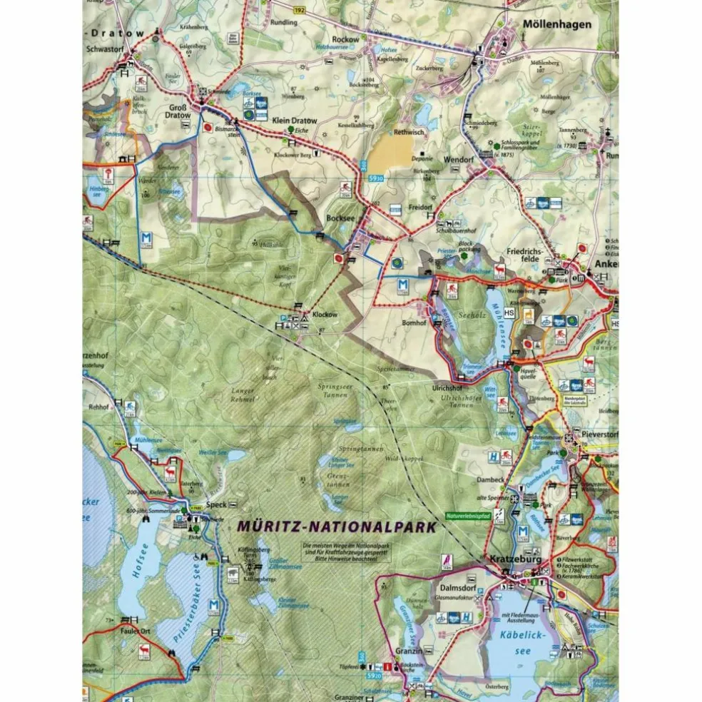 RAD- UND WANDERKARTE MÜRITZ-NATIONALPARK - Wanderkarte