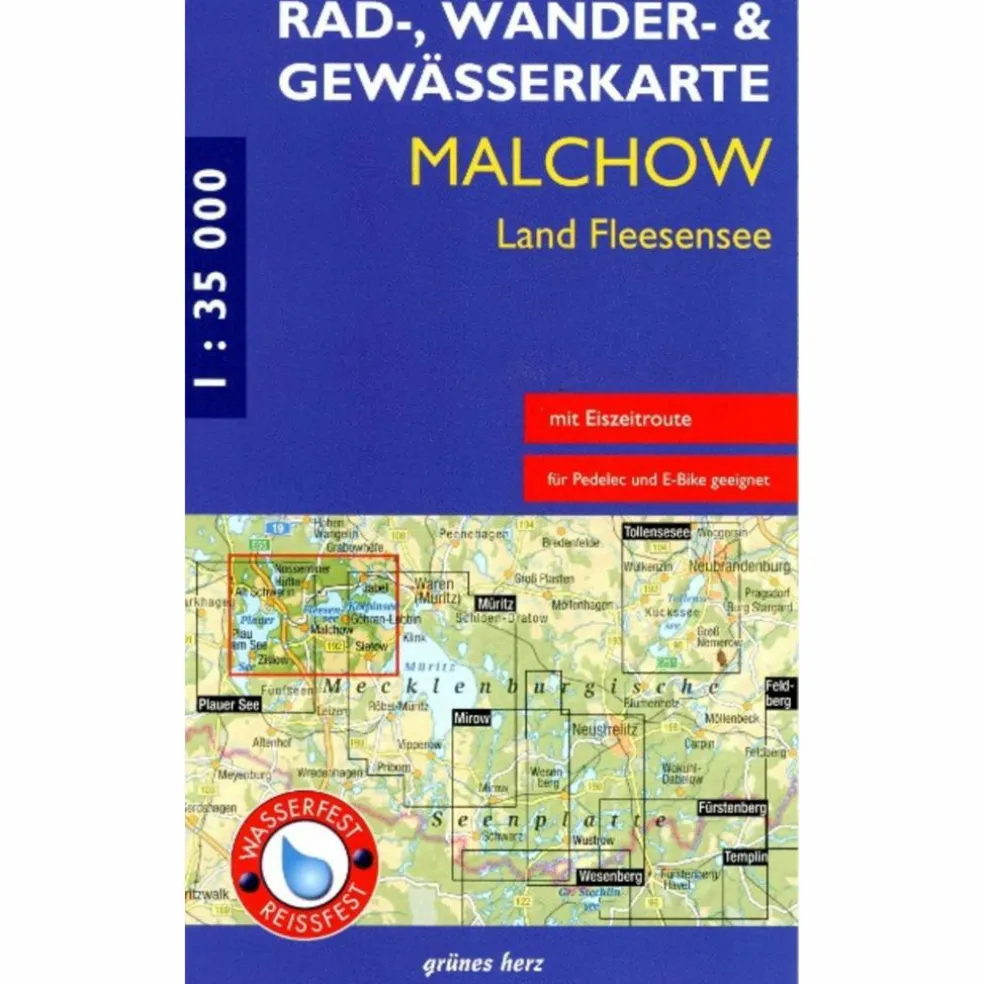 RAD-, WANDER- UND GEWÄSSERKARTE MALCHOW, LAND FLEESENSEE
