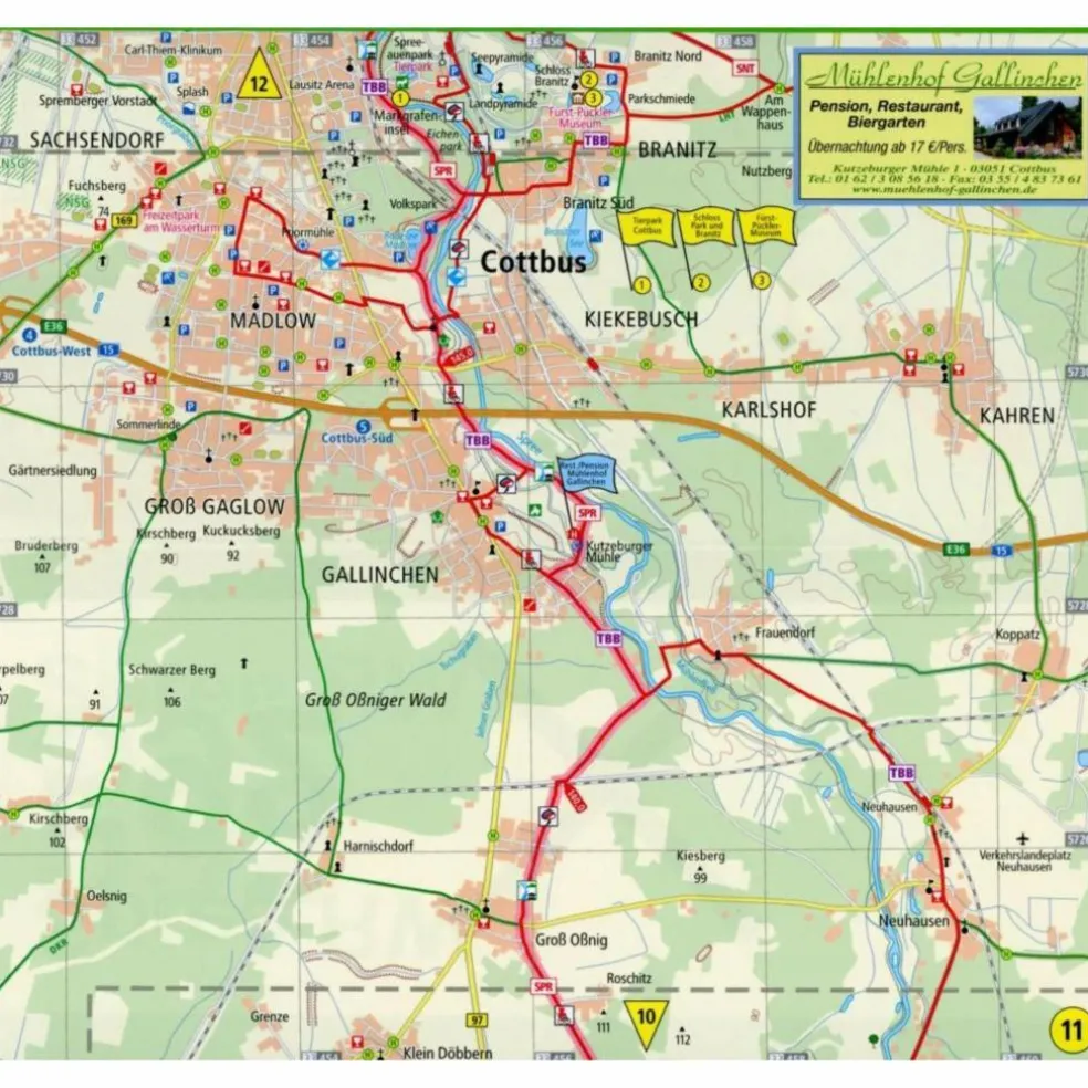 RADWANDERKARTE SPREERADWEG 1 : 50 000 - Fahrradkarte