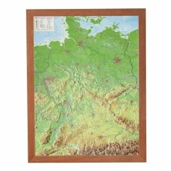 RELIEF DEUTSCHLAND 1:2.4 MIO MIT HOLZRAH - Karte
