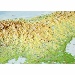 RELIEF SKANDINAVIEN MIT ALURAHMEN - Karte