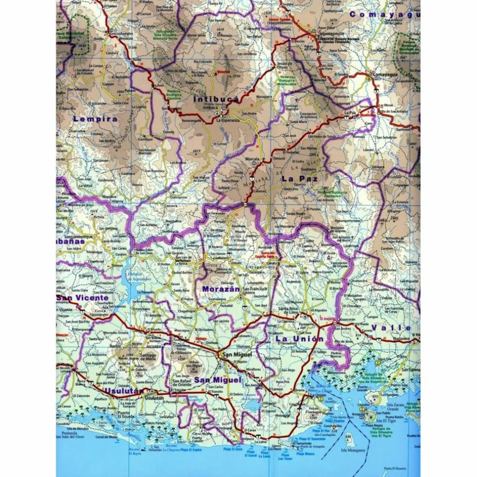 RKH WMP NICARAGUA, HONDURAS, EL SALVADOR - Straßenkarte