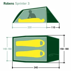 Robens SPRINTER 3 LW - Tunnelzelt