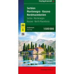 SERBIEN - MONTENEGRO - KOSOVO - NORDMAZEDONIEN, STRAßENKARTE - Straßenkarte