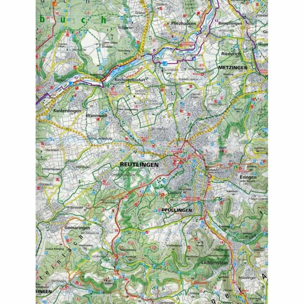 STUTTGART - REUTLINGEN - MÜNSINGER ALB 1 - Fahrradkarte