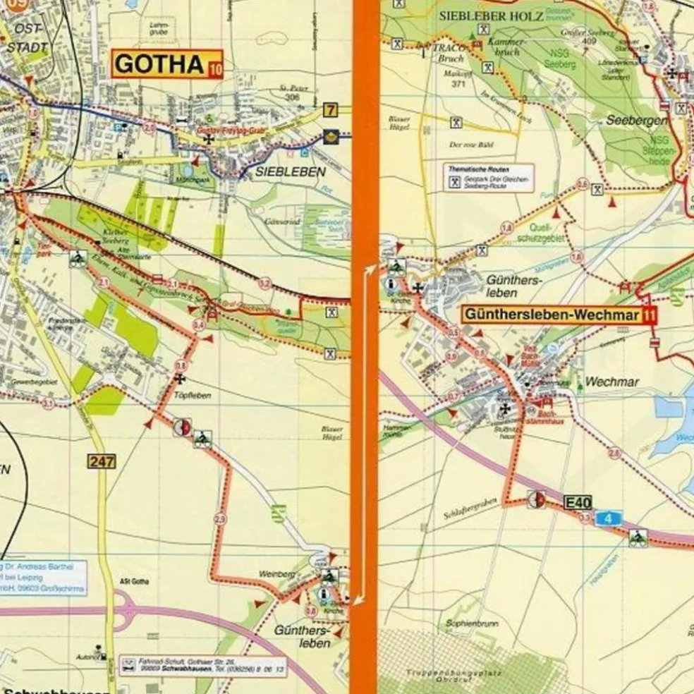 THÜRINGER STÄDTEKETTE RADWANDER- UND WAN - Wanderkarte