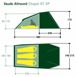 Vaude ALLROUND CHAPEL XT 3P - Tunnelzelt