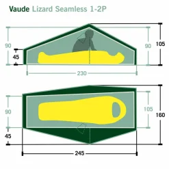 Vaude LIZARD SEAMLESS 1-2P - Einpersonenzelt