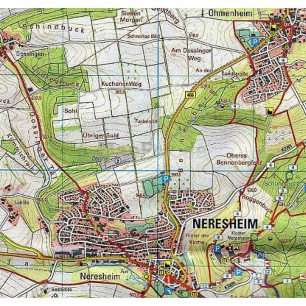 W232 NERESHEIM - SONTHEIM A.D.BRENZ, DILLINGEN A.D.DONAU - Wanderkarte