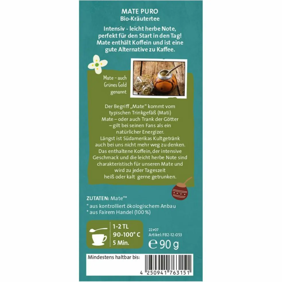 WELTPARTNER MATE PURO KRÄUTERTEE BIO