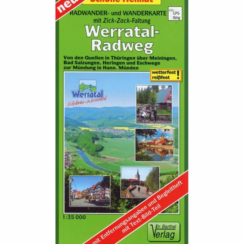 WERRATAL-RADWEG 1:35 000 RADWANDERKARTE MIT ZICK-ZACK-FALTUN - Fahrradkarte